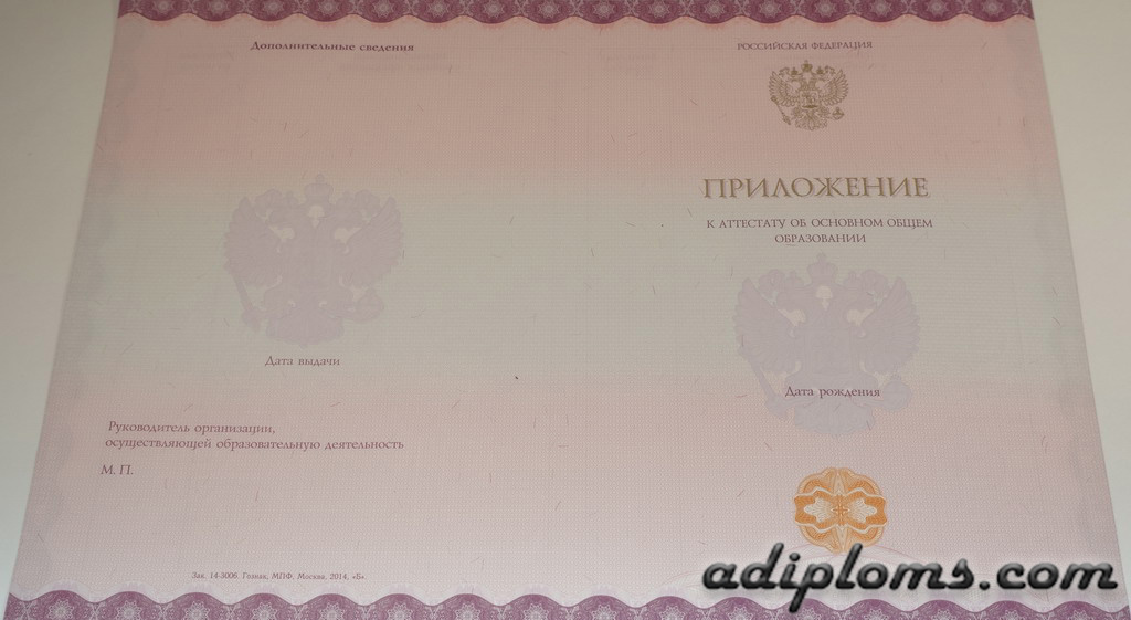 Аттестат 9 классов 2014-2026 Фото